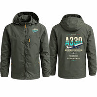 Thumbnail for Airbus A330-300 Stylish Jackets - Hooded Windbreaker - Original - Olive Green