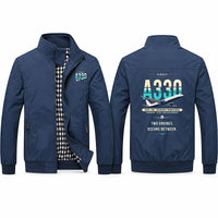 Thumbnail for Airbus A330-300 Stylish Jackets - Stand Collar - Original - Navy Blue
