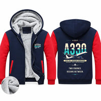 Thumbnail for Airbus A330-300 Zipped Sweatshirts - Original - Navy & Red