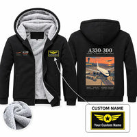 Thumbnail for Airbus A330-300 Zipped Sweatshirts - Poster + Name - Black