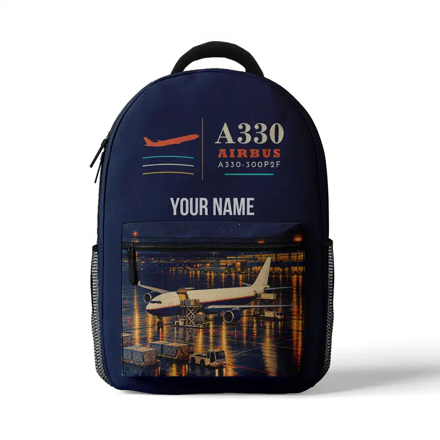 Airbus A330-300P2F - 3D Backpack - Dark Blue + Name