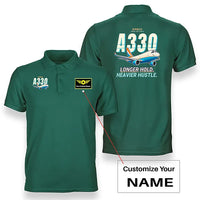 Thumbnail for Airbus A330-300P2F - Cartoon - Double-Side Polo - Green + Name