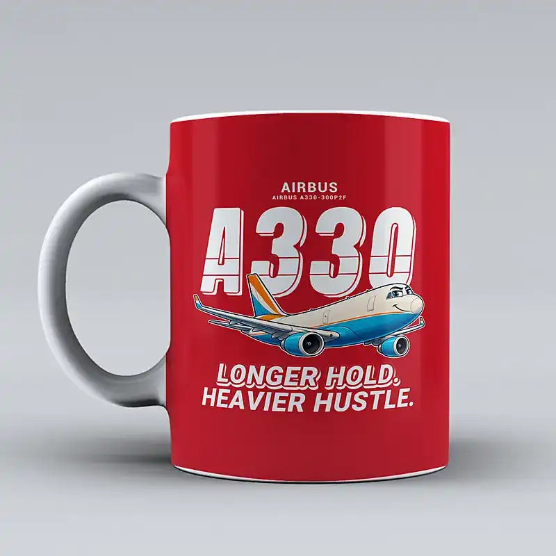 Airbus A330-300P2F - Cartoon - Mug - Red