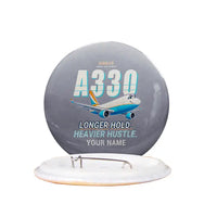 Thumbnail for Airbus A330-300P2F - Cartoon + Name - Pin - Gray