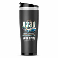 Thumbnail for Airbus A330-300P2F - Cartoon + Name - Stainless Steel (No Holder) - Gray