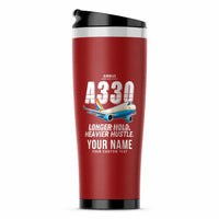 Thumbnail for Airbus A330-300P2F - Cartoon + Name - Stainless Steel (No Holder) - Red