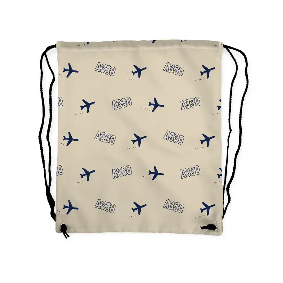 Airbus A330-300P2F - Drawstring Bag - 3D Pattern - Beige