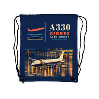 Thumbnail for Airbus A330-300P2F - Drawstring Bag - Classic - Dark Blue