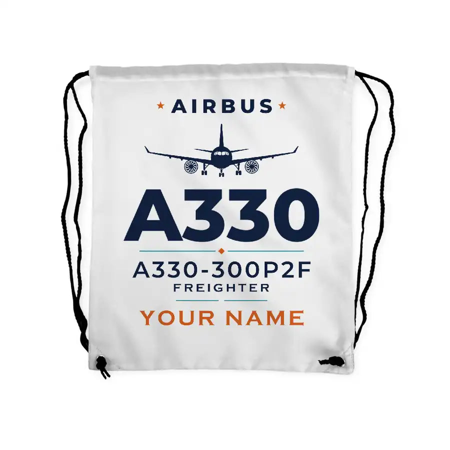 Airbus A330-300P2F - Drawstring Bag - Heritage + Name - White