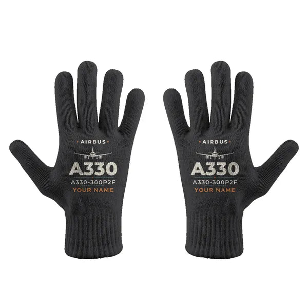 Airbus A330-300P2F - Gloves - Full - Heritage + Name - Black