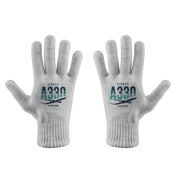 Airbus A330-300P2F - Gloves - Full - Original + Name - Light Gray