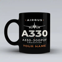 Thumbnail for Airbus A330-300P2F - Heritage + Name - Mug - Black