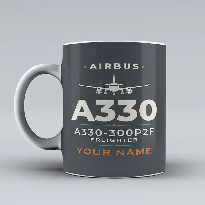 Airbus A330-300P2F - Heritage + Name - Mug - Gray
