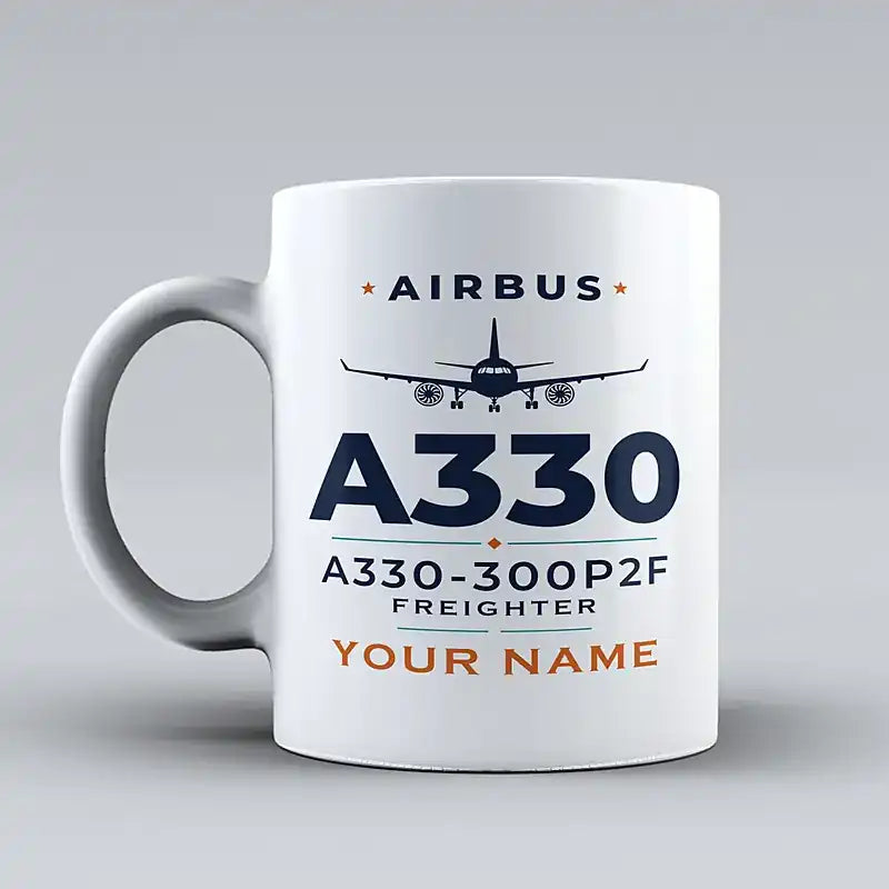 Airbus A330-300P2F - Heritage + Name - Mug - White