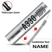 Thumbnail for Airbus A330-300P2F - Mini LED Flashlight - Tag - Silver + Name