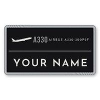 Thumbnail for Airbus A330-300P2F Patches - Rectangle + Name - Black Silver