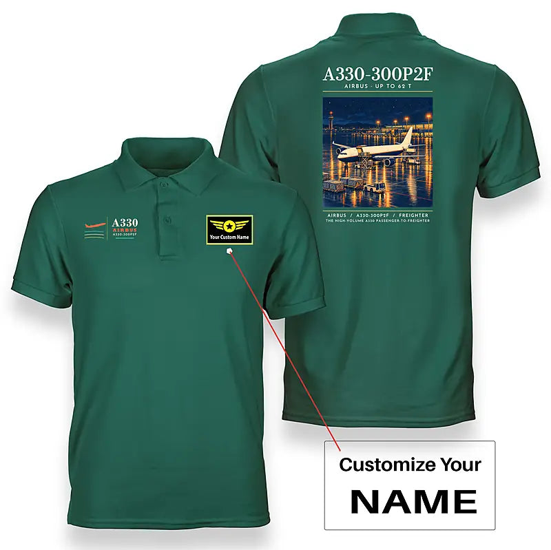 Airbus A330-300P2F - Poster - Double-Side Polo - Green + Name