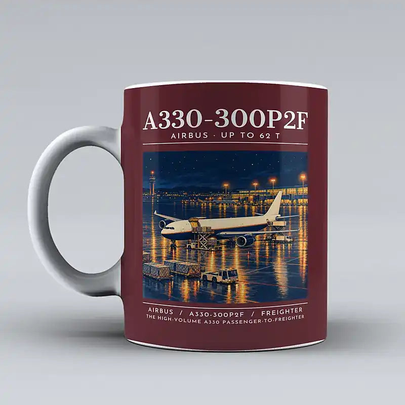 Airbus A330-300P2F - Poster - Mug - Dark Red