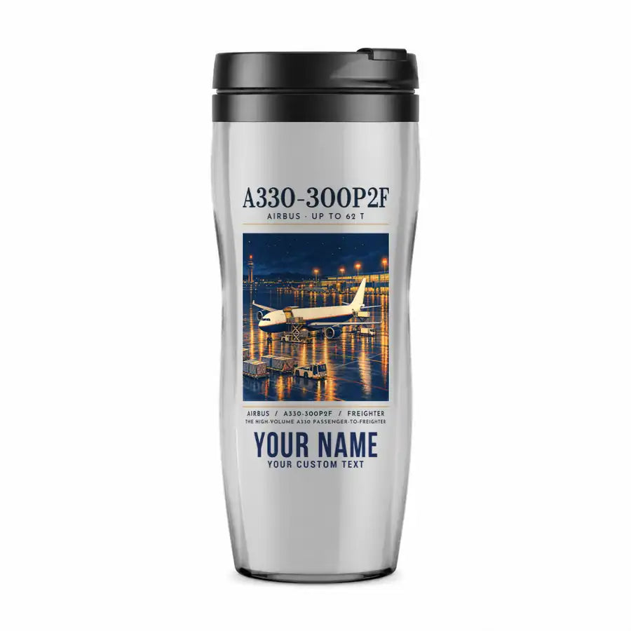 Airbus A330-300P2F - Poster + Name - Plastic (No Holder) - Light Gray