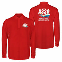 Thumbnail for Airbus A330-300P2F Premium Polo T-Shirts - Cartoon - Long Sleeve - Red