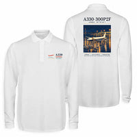 Thumbnail for Airbus A330-300P2F Premium Polo T-Shirts - Poster - Long Sleeve - White