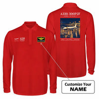 Thumbnail for Airbus A330-300P2F Premium Polo T-Shirts - Poster + Name - Long Sleeve - Red