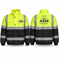 Thumbnail for Airbus A330-300P2F Reflective Winter Jackets - Heritage - Fluorescent Yellow & Navy