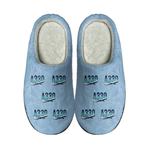 Airbus A330-300P2F - Slippers - Cotton - Original Pattern - Light Blue
