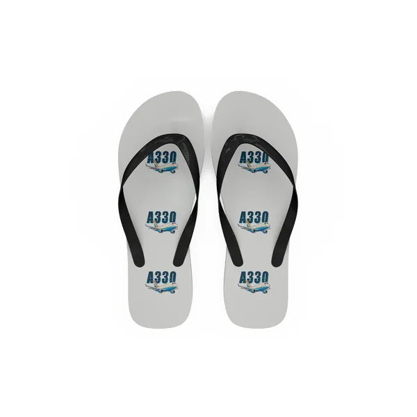 Airbus A330-300P2F - Slippers - Flip Flops - Cartoon Pattern - White