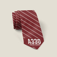Thumbnail for Airbus A330-300P2F - Stripe + Name - Tie - Dark Red