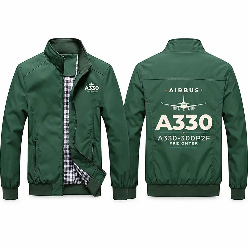 Airbus A330-300P2F Stylish Jackets - Stand Collar - Heritage - Green