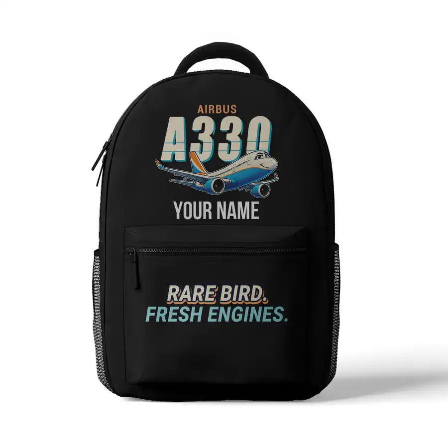 Airbus A330-800neo - 3D Backpack - Cartoon + Name - Black