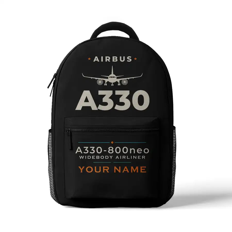 Airbus A330-800neo - 3D Backpack - Heritage + Name - Black