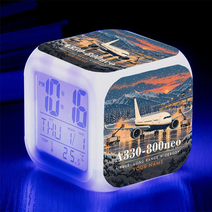 Airbus A330-800neo - 3D + Name - Alarm Clock