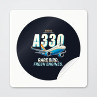 Thumbnail for Airbus A330-800neo - Cartoon - Circle Sticker - Peel
