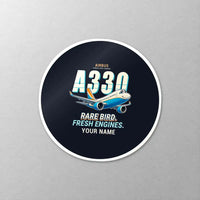 Thumbnail for Airbus A330-800neo - Cartoon + Name - Circle Sticker - Close-up