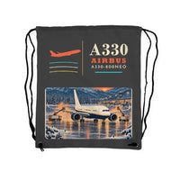 Thumbnail for Airbus A330-800neo - Drawstring Bag - Classic - Gray