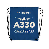 Thumbnail for Airbus A330-800neo - Drawstring Bag - Heritage - Blue