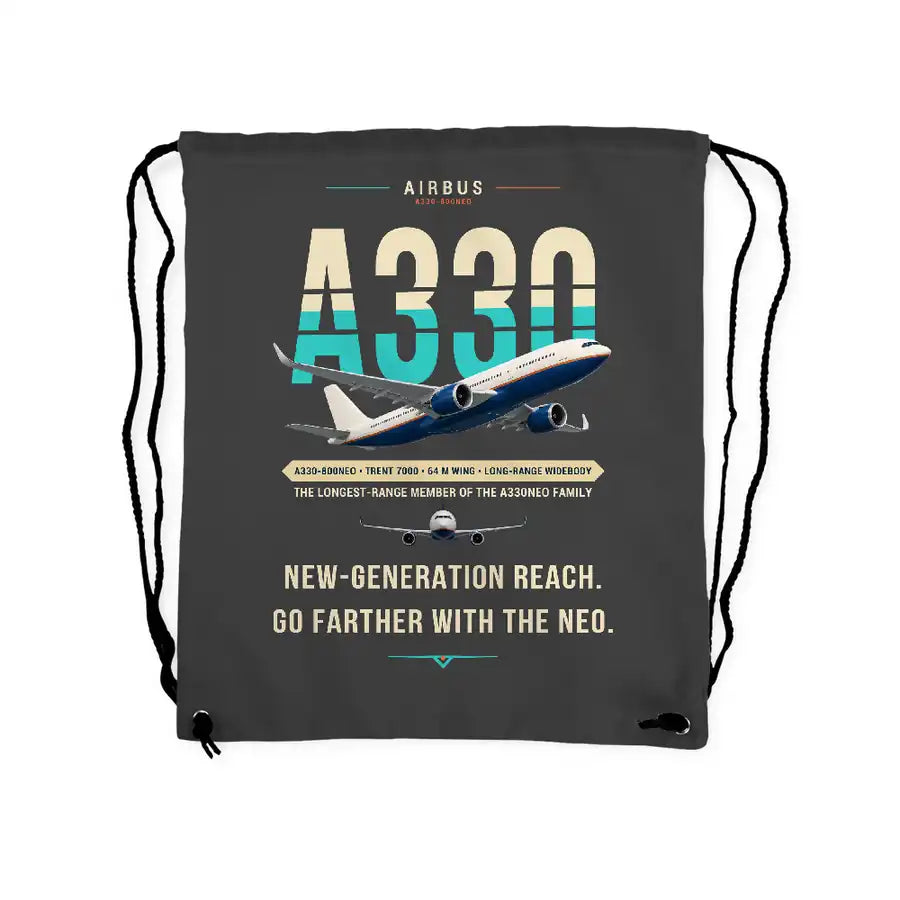 Airbus A330-800neo - Drawstring Bag - Original - Gray
