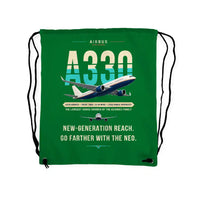 Thumbnail for Airbus A330-800neo - Drawstring Bag - Original - Green