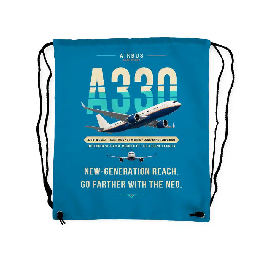 Airbus A330-800neo - Drawstring Bag - Original - Light Blue