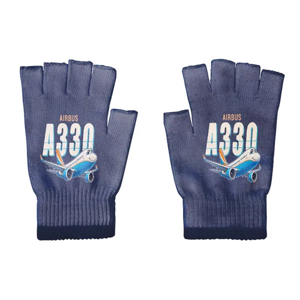 Airbus A330-800neo - Gloves - Cut - Cartoon - Navy Blue