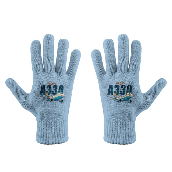 Airbus A330-800neo - Gloves - Full - Cartoon - Light Blue