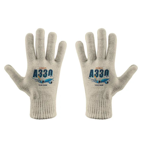 Airbus A330-800neo - Gloves - Full - Cartoon + Name - Beige