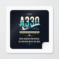 Thumbnail for Airbus A330-800neo - Original - Square Sticker - Peel