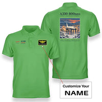Thumbnail for Airbus A330-800neo - Poster - Double-Side Polo - Light Green + Name
