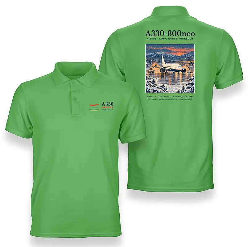 Airbus A330-800neo - Poster - Double-Side Polo - Light Green