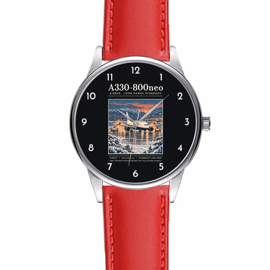Airbus A330-800neo - Poster - Leather Strap - Red Leather Strap