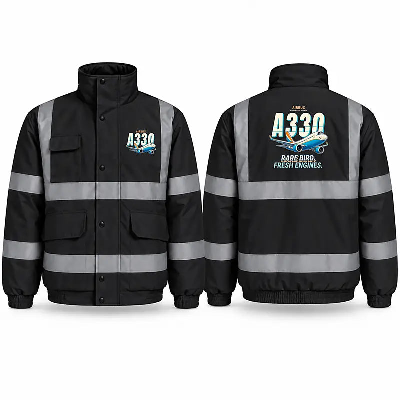 Airbus A330-800neo Reflective Winter Jackets - Cartoon - Black