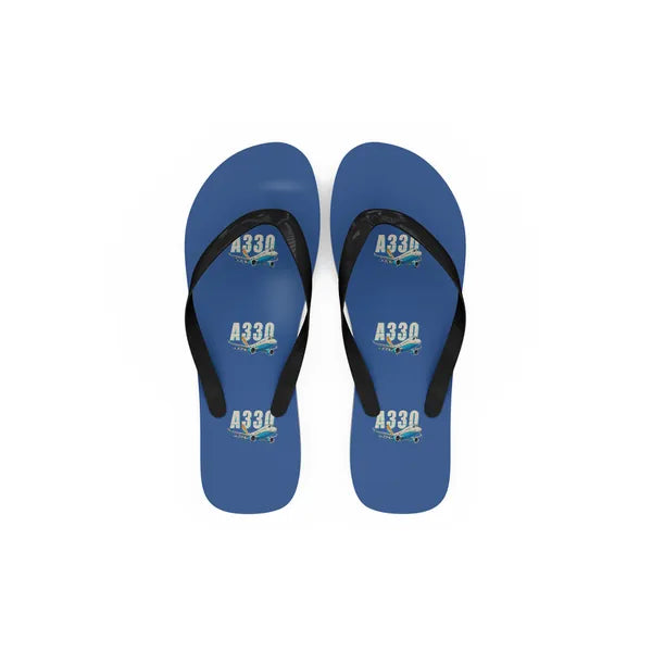 Airbus A330-800neo - Slippers - Flip Flops - Cartoon Pattern - Blue